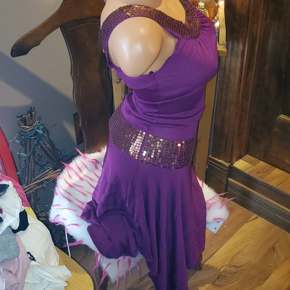 Bebe sequins metallic long dress S - Picture 3 of 7